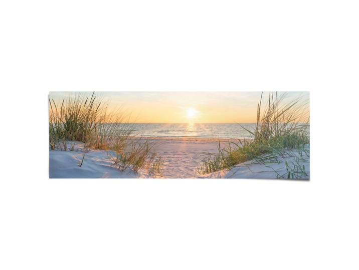 Poster REINDERS Golden Hour , bunt (farbe bild(er): beige), B:158cm H:53cm T:0,1cm, Bilder, Poster, Wohnzimmer - Sonnenuntergang - Strand - Meer - 170 gr. Papier