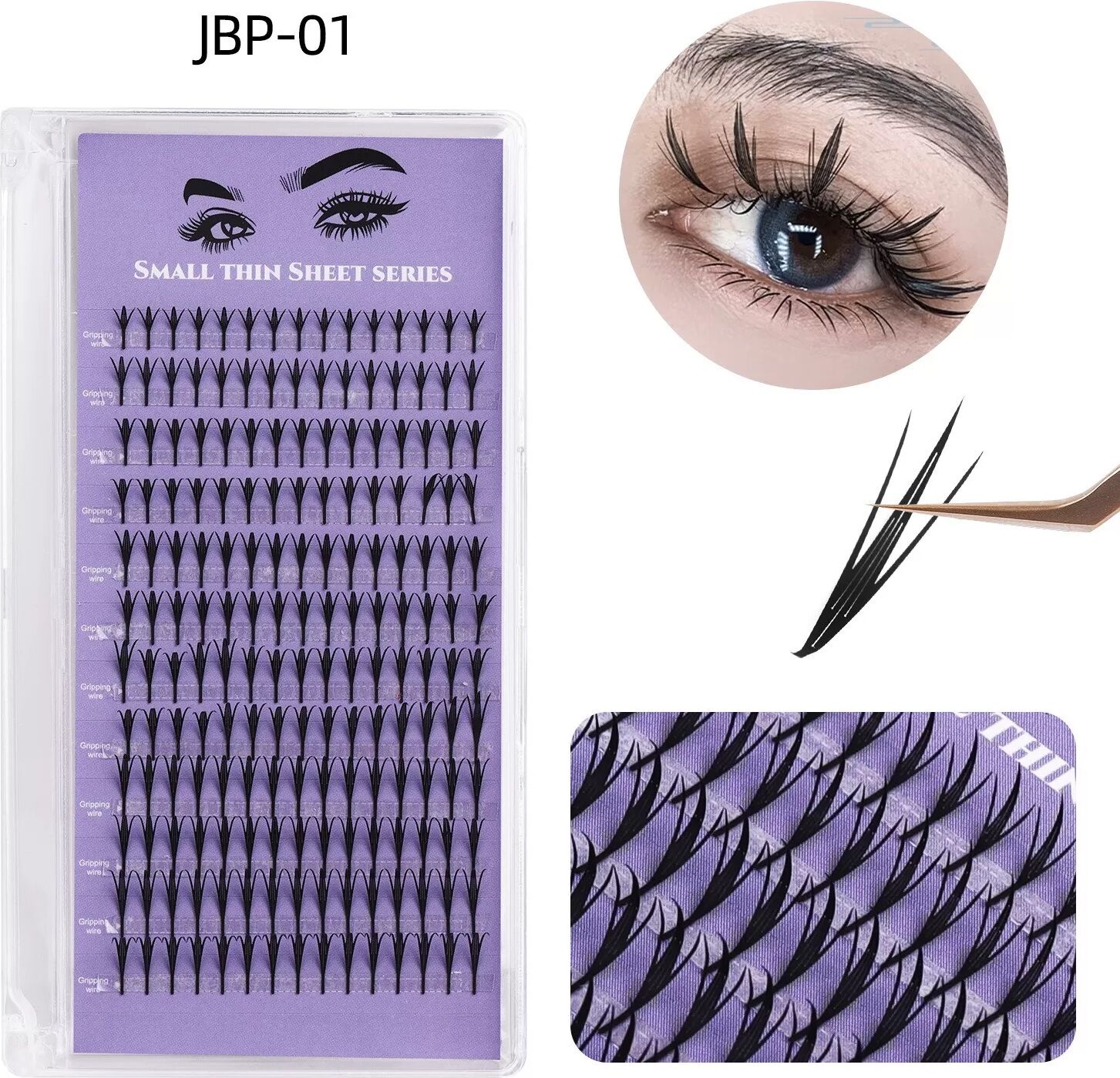 INF Faux cils plats ultra-fins 0,04 mm pour une extension de cils naturelle et confortable