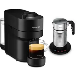 Nespresso VERTUO Pop Liquorice Black & Aeroccino4 Vertuo Kaffeemaschine