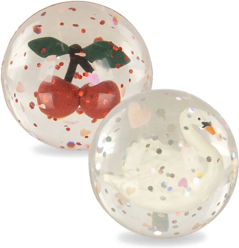 Konges Sløjd Balles rebondissantes Cherry/Swan - Set de 2 Rose taille unique