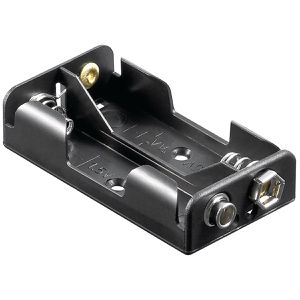 Goobay Batteriehalter 46904, für 2 x AA Batterien, mit Druckknopf