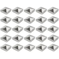 25x Pfostenkappe Edelstahl 101 mm Pyramide Abdeckkappe für Pfosten 10 x 10 cm