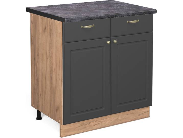 Meuble cuisine Vicco Fame-Line Anthracite-or 80cm \, PT Anthracite\, Model 46570