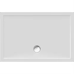 Schröder Viereck Duschwanne Deepstone E 120x80x2 cm weiß, Mineralguss