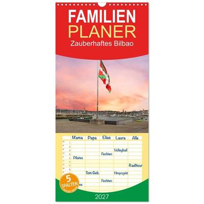 Familienplaner 2027 - Zauberhaftes Bilbao mit 5 Spalten (Wandkalender, 21 x 45 cm) CALVENDO