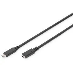 DIGITUS USB Typ-C Verlängerungskabel, Typ C St/Bu, 1,5m, 3A, 480MB, Version 2.0, sw
