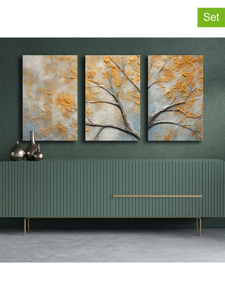 ABERTO DESIGN 3er-Set: Leinwanddrucke - (L)70 x (B)45 cm - onesize