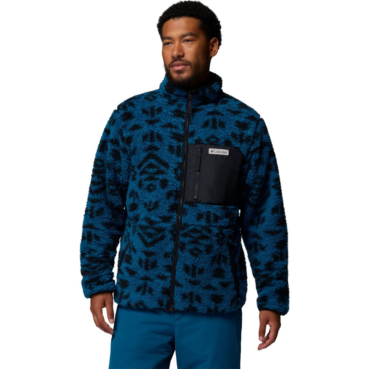 Columbia Men's Winter Pass Reversible Fleece Jacket phoenix blue geostripe tonal, phoenix bl (442) XL 213565-2135651-442-XL