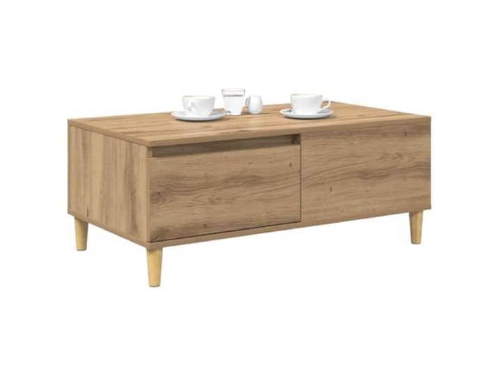 KTHLBRH Couchtisch Eiche Handwerk 90 x 50 x 35 cm Mehrschichtholz, 1 Schublade mit Griff, 1 Zeitschriftenablage, 2 Fächer, max. Belastung 75 kg