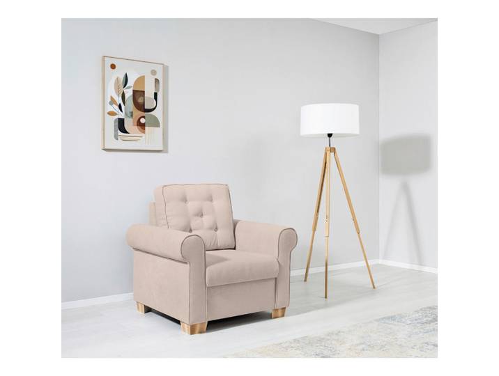 Mid.you Sessel Arles, Beige, Holz, Birke, Buche, Hartholz, Uni, 93x89x82 cm, Made in EU, Wohnzimmer, Sessel, Sonstige Sessel