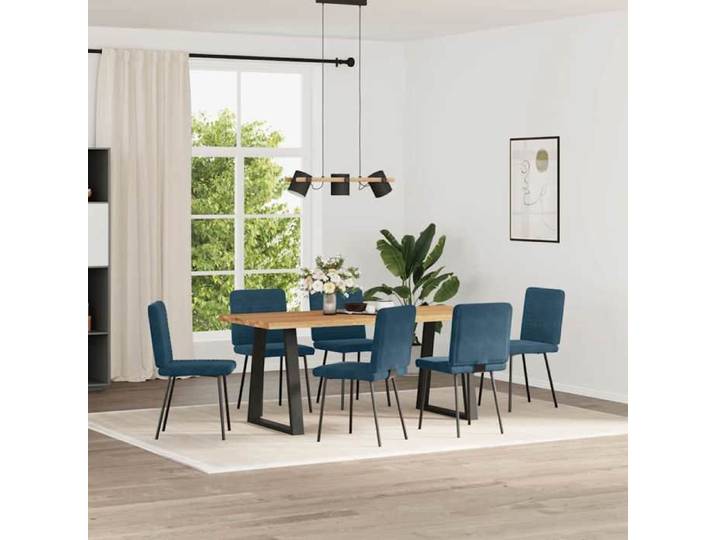Mode Chaises à manger lot de 6 bleu velours - Pour adulte ou enfant - Poids maximal: 110 kg/siège_9593