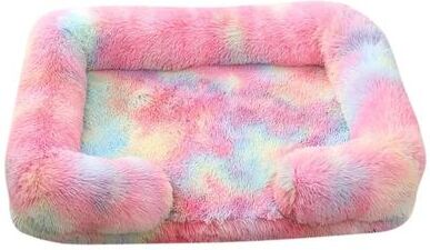 Uplifted Finds Large Dog Bed Plush Pet Bed Winter Thickened Pad With Removable Cushion s colorful