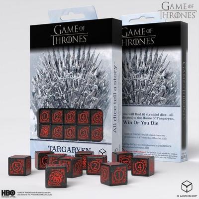 Q-Workshop QWO97720 - Game of Thrones, Targaryen 10xD6 Dice Set