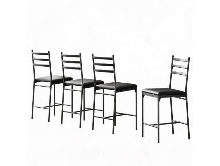 GarveeHome 4er Set Barhocker Majlis Design, Kunstleder Polster, Schwarz Hoher Sitzkomfort; Rutschfester Stand; Stabiles Gestell; Orientalischer Stil; Pflegeleicht; Gastro-Qualität; Edel