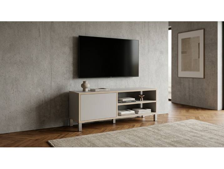 Kleines TV-Sideboard nach Maß Premium Dekore Grau Multiplex Kante