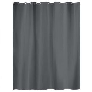 MSV Duschvorhang Anti-Schimmel, 180 x 200 cm, wasserabweisend, waschbar, aus Polyester, grau