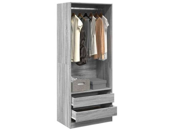 HKLGBVCR Kleiderschrank, grau, 80 x 50 x 200 cm, Holz aus Technik