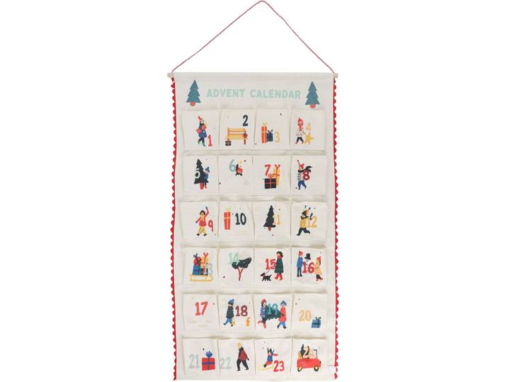 Adventskalender GOODPRODUCT zum Befüllen, für tägliche Überraschungen in der Vorweihnachtszeit , bunt, B:50cm H:100cm T:1,5cm, Holz, Polyester, Adventskalender, Adventskalender, ca.50x100cm, ideal für Türen oder als Wandbehang