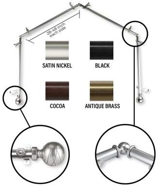 InStyleDesign Desmond 4-Sided Bay Window Curtain Rod