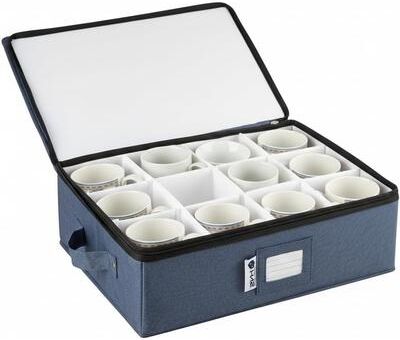 HOLDN' STORAGE Hard Shell China Storage Case, Single Dinnerware Storage Container with Padded Interior for Saucers, Mugs, Plates, etc.