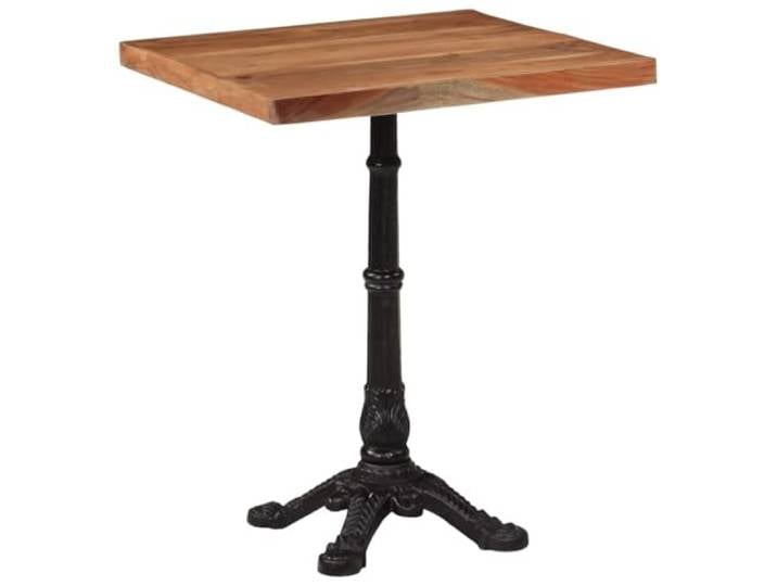 YUTAASU Bistrotisch Akazie Massivholz 60x60x76 cm Gusseisen-Gestell, Stabil, Robust, Vielseitig Als Ablagetisch, Einzigartige Holzmaserung
