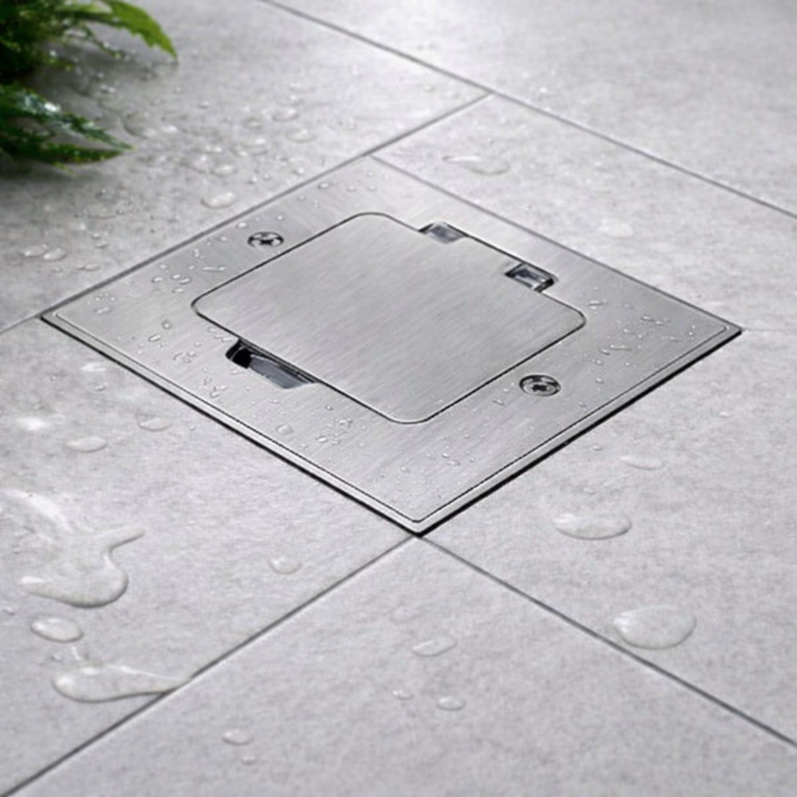 ADAKAT Inbouwstopcontact AP-1 met klapdeksel IP44 Geborsteld Staal