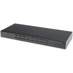 Digitus 16-fach Kombo-KVM Switch 1 Benutzer 16 PCs Modul Slot für IP Modul, KVM Switch, Schwarz