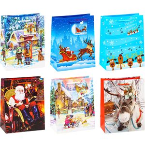 TSI Geschenktüte 82018 Weihnachten Kinder, Geschenktasche, 18 x 23 cm, sortiert, 12 Stück