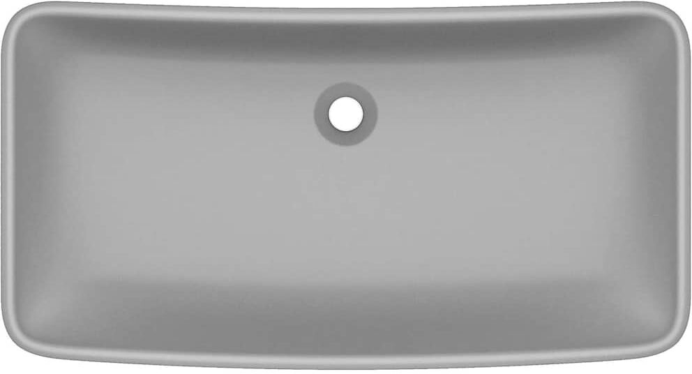 vidaXL Lavabo de luxe rectangulaire Gris clair mat 71x38 cm Céramique