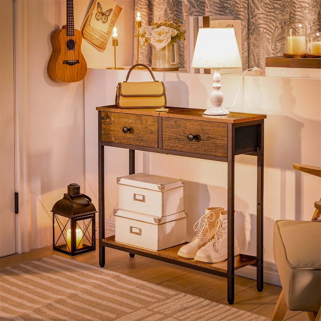 Borough Wharf Annam 75cm Console Table Brown 75cm H X 75cm W X 24cm D