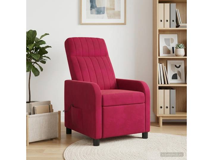 vidaXL Massage Relaxsessel Weinrot Samt (V)