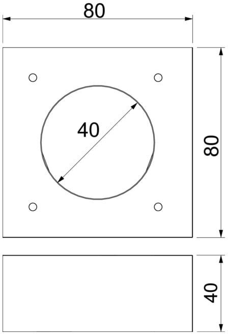 OBO Bettermann Pièce de superposition KAD-8040 80 × 80 × 40 gris (7215464)