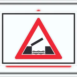 HB-Druck Schild Achtung bewegliche Brücke Symbol A5 (148x210mm)