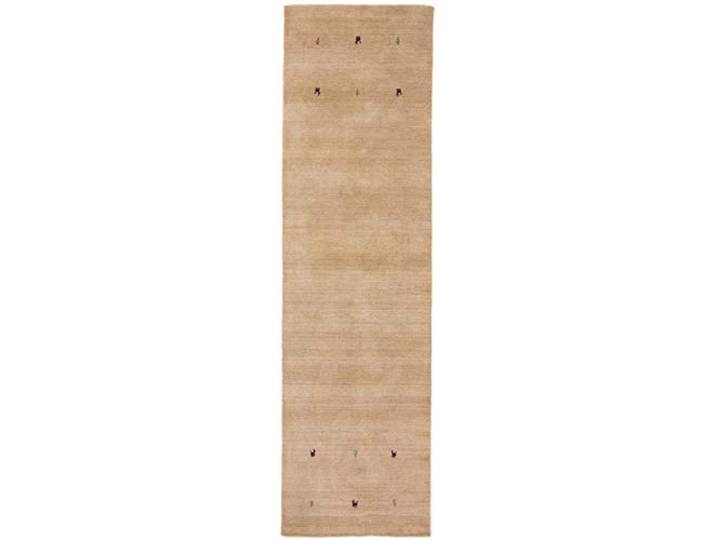 carpetfine Tapis de Laine Gabbeh Uni Couloir Beige 80x500 cm Tapis Moderne pour Le Salon et la Chambre à Coucher