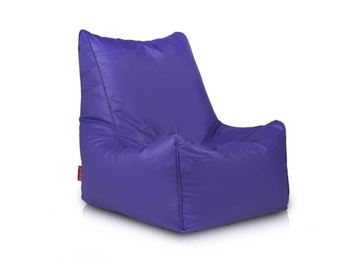 Pouf Sack Solid en Simili Cuir Souple avec Double Fermeture Éclair 75x75x75cm Violet E7 – Ecopuf