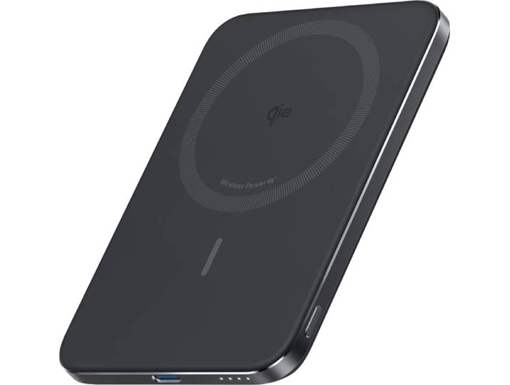 Anker MagGo Slim Draadloze Powerbank met MagSafe en Qi2 5.000 mAh met Snelladen Zwart