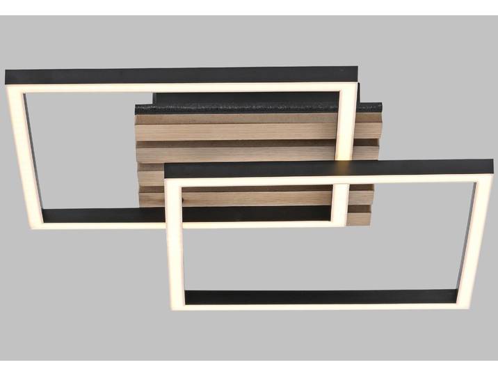 Plafonnier LED JUST LIGHT 14053-79\, 15 W\, 3000 K\, 2200 lm\, blanc chaud\, IP20\, bois/noir