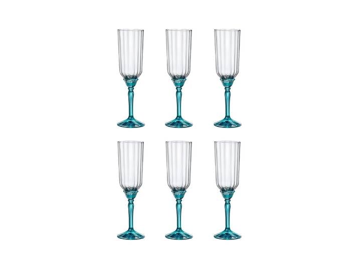 Sektglas BORMIOLI ROCCO Florian 210 ml, 6 Stück , blau, H:22cm, Glas, Trinkgefässe, Sektglas