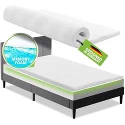 Juskys orthopädischer Topper 160 x 200 cm - 7 Zonen aus Memoryschaum 7 cm dick H2 - H3