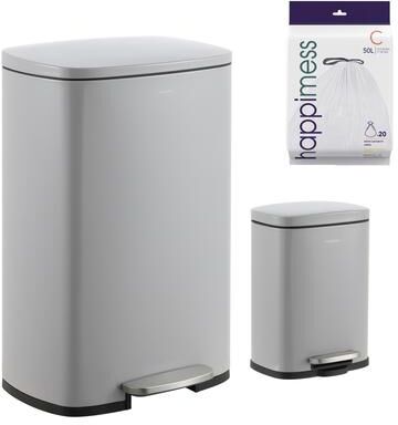 happimess 13-Gallon Trash Can with Soft-Close Lid and FREE Mini Trash Can