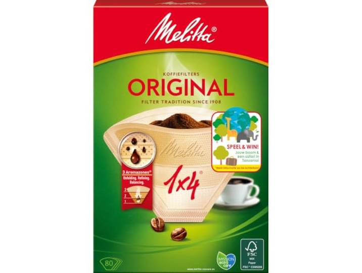 Melitta Filters 1x4 Bruin 80 stuks