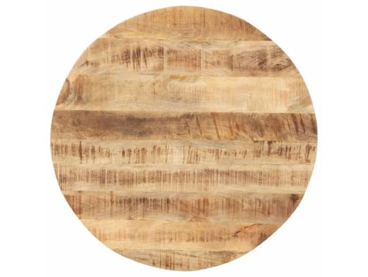 PTUGUOF Tischplatte Massivholz Mango Rund 80 cm 15-16 mm Dicke, Rustikaler Industriestil, Robust und Langlebig, Für Esszimmer und Gewerbe