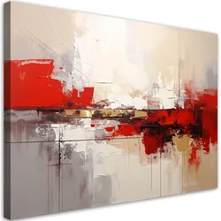 LEINWANDBILD, Beige rote Abstrakt