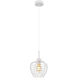 LED Hängeleuchte Pendelleuchte Esszimmerlampe höhenverstellbar weiß H 120 cm