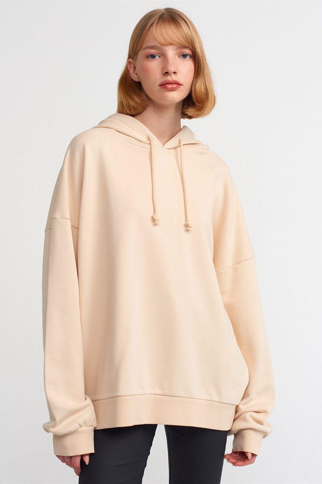 Oversized Baumwollkapuzensweatshirt