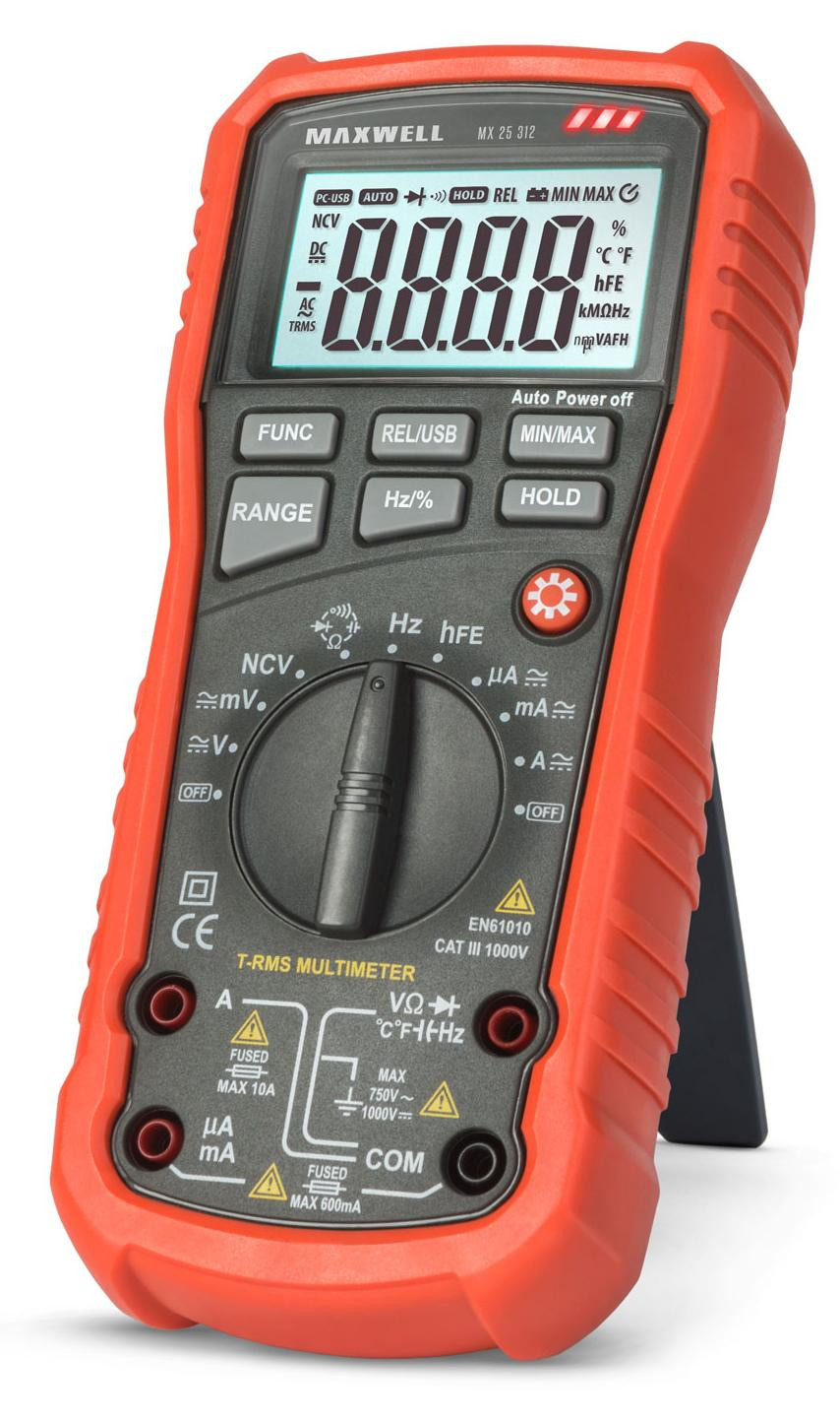 Digitale multimeter met automatische selectie van meetbereiken, transistor- en diodetest en faseherkenning door HomeShopXL