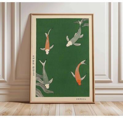 Uplifted Goods Architectural Japanese Heritage Wildlife Canvas Art k 19.69 X 27.56 In unframed