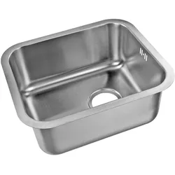 Stabilo Sanitär Einbauspülbecken Chrom eckig 39 cm aus Edelstahl mit Überlaufschutz `Jerry`