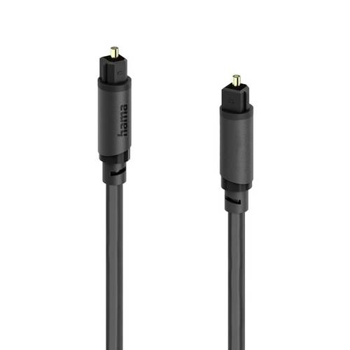 Hama 00202018 Toslink Audio Anschlusskabel [1x Toslink-Stecker (ODT) - 1x Toslink-Stecker (ODT)] 5m Schwarz vergoldete