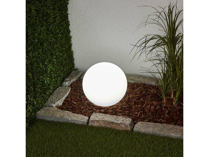 Lago Solaire Ø25 White - Lindby - Terrasse - Moderne - Plastique - Boule